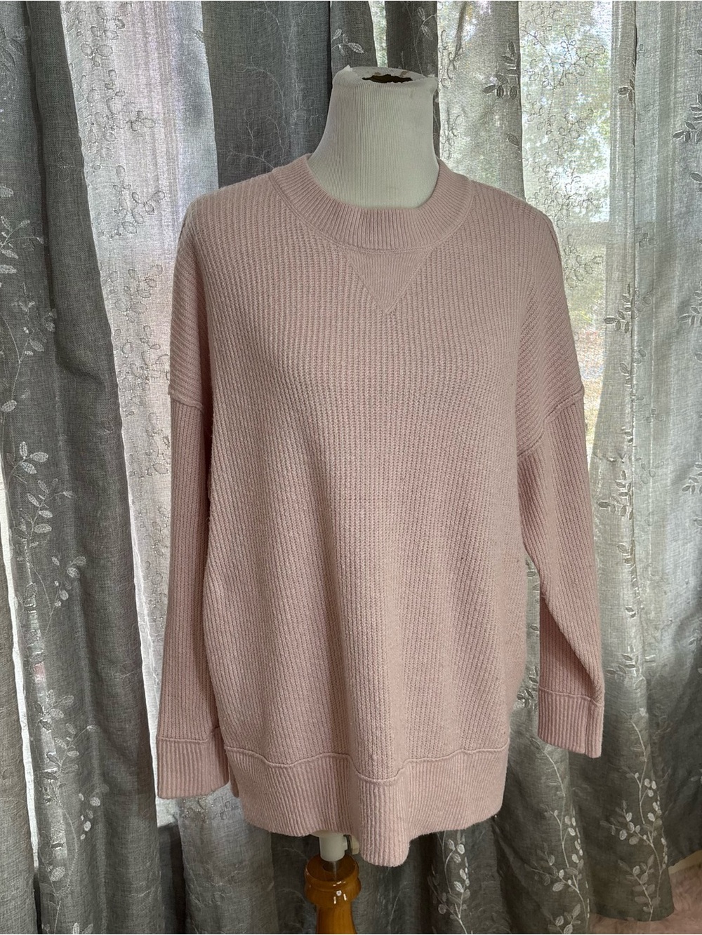 aerie Soft Blush Ribbed Crewneck Sweater